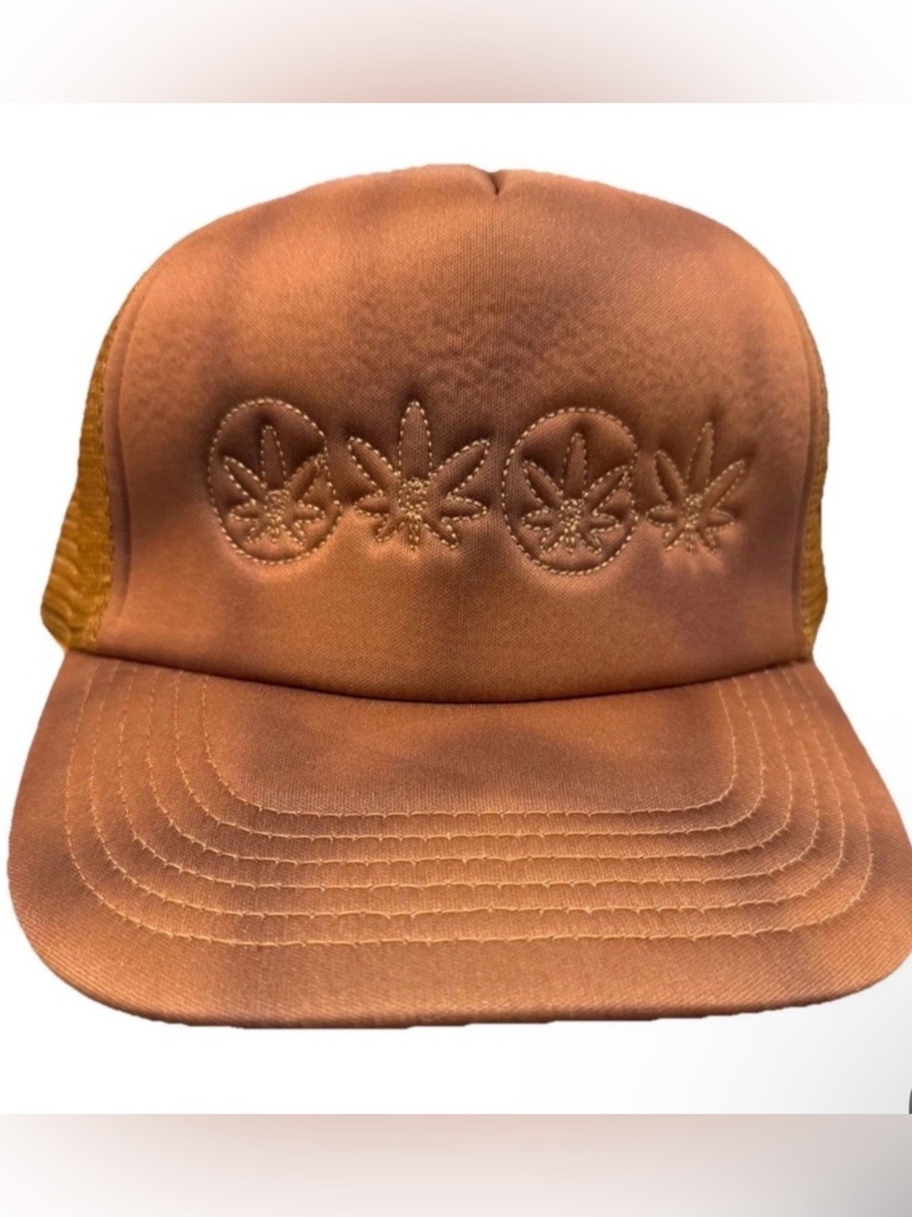 Men's Cookies Stitched Design Snapback Adjustable Trucker Style Cap Wheat Color